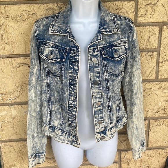 Mossimo Supply Co. stretch comfy Soft Jacket Denim Size S / P acid wash 90s y2k - Picture 5 of 12